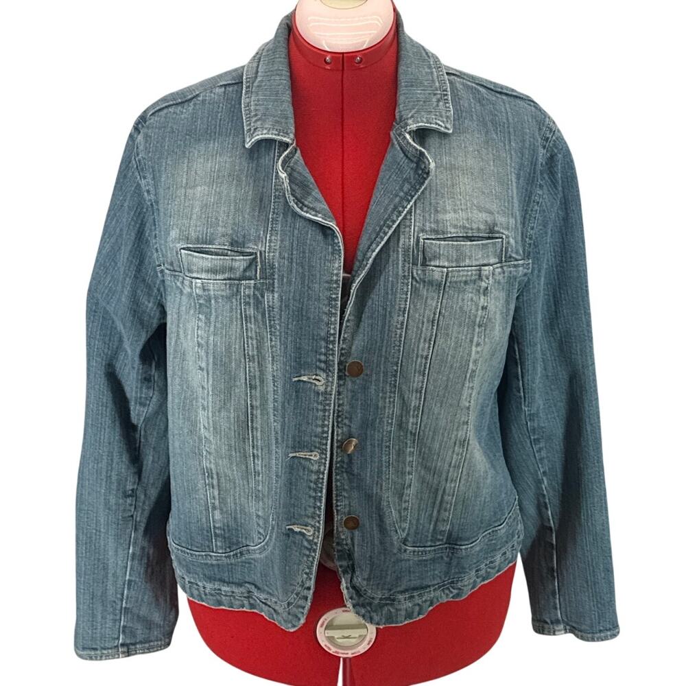 Venezia Denim Blue Jean Light Wash Gorgeous Casual Blazer Jacket Women 14/16